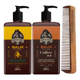 Kit 2x Balm Barba Lemon E Coffee E Pente Duplo Don Alcides