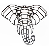 Cabeza De Elefante En Madera Cuadro Geométrico Decorativo 