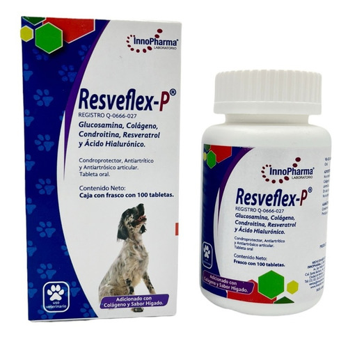 Resveflex-p Frasco 100 Tabletas Articulaciones Perro Y Gato 