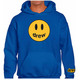 Buzo Hoodie Canguro Drew Azul Justin Bieber Tendencia Moda 