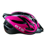 Capacete Com Sinalizador Led Bike Ciclismo Rosa Escuro Gts