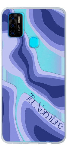 Funda Para Zte Para Mujer Curvas Azules Con Tu Nombre