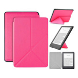 Case Capa Novo Kindle 10ª Geração Origami Rosa Choque + 4 Brindes