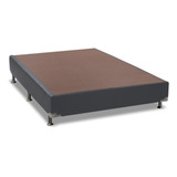 Cama Box Base Casal Americana Courino Cinza (138x23)ortobom