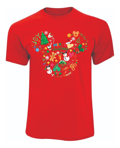 Camisetas Navideñas Navidad Orejas Mickey Muñeco Nieve