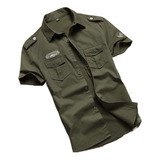 Camisa Militar Táctica De Manga Corta De Algodón De Talla Gr