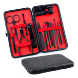 Set X16 Manicuria Pedicuria Alicate Tijera Limas Estuche 