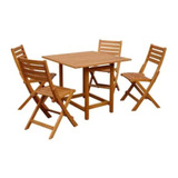 Comedor De Madera Para Exterior. 4 Personas. Importado