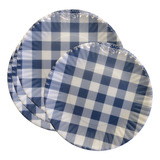 Plato Reutilizable Cuadros Gingham Azul/blanco, 7.5 PuLG Mel