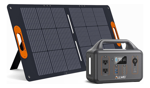 Generador De Energía Allwei De 500w Con Panel Solar De