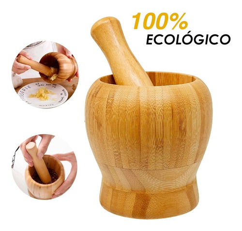 Pilão Socador Ecokitchen Em Bambu 5474 Bm1500 Mimo Style