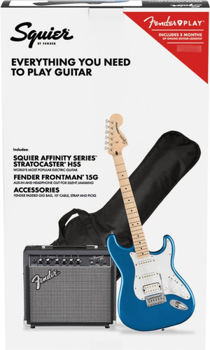 Paquete De Guitarra Squier  Affinity Hss Mn Lpb 0372820002