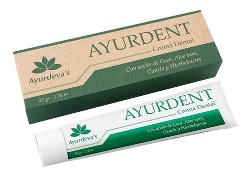 Ayurdent Crema Dental 100% Natural Ayurdeva's Sin Flúor Sin Tacc 50grs