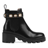 Botin Steve Madden Amulet De Cuero Vegano Negro Mujer Color Black Diseño De La Tela Liso Talla 25