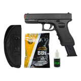 Airsoft Glock Pistola Full Metal + 1000 Bbs + Coldre + Óleo