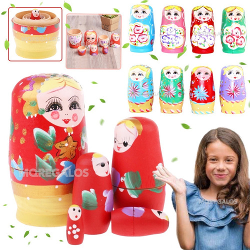 Muñeca Mamushka Muñeca Rusa 5 Piezas Decoración Hogar