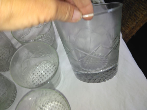 Juego De 6 Vasos De Whisky Vidrio Tallado + Hielera Regalo