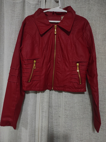 Campera Eco Cuero Mujer Roja 