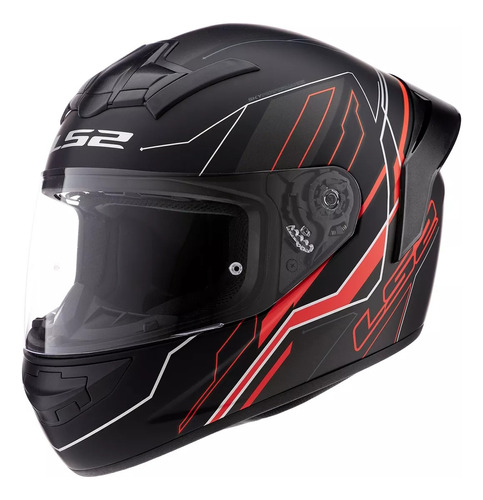 Casco Integral Moto Ls2 352 Rookie Chaser Spoiler Rojo Mate