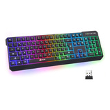 Teclado Gamer Inalámbrico Klim Chroma, Rgb, Recargable