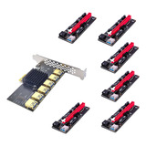 Tarjeta De Expansión De Tarjeta Gráfica Pcie 1x A 6 Pcie Usb