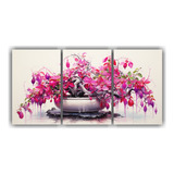 120x60cm Tres Canvas Modernos Exposición A Fuchsia Bonsai W