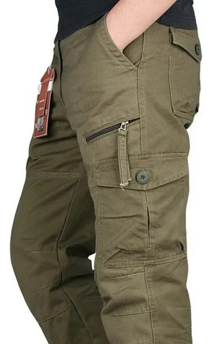 Pantalones Cargo Tácticos Con Múltiples Bolsillos