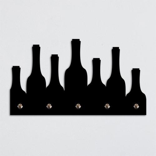 Porta Chaves Decorativo Garrafas De Vinho Mdf 6mm - 010cha