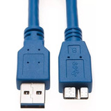 Cable Usb 3.0 A Micro B 3.0 Disco Duro Externo/ 1 Metro Azul