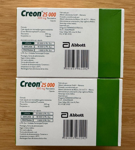 Pancreatina 300 Mg - Creon 25000 - Imagen 3