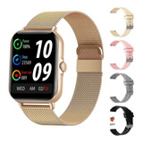 Relogio Feminino Luxo Dourado Smart Whatch 5 Pulseiras Color