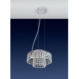 Lustre Pendente Cristal Legitimo Redondo Inox 45w 4 Luzes G9