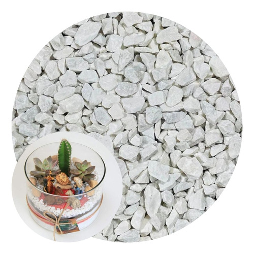 Pedra Branca Ornamentais Pedrisco Natural Vasos Aquarios 1kg