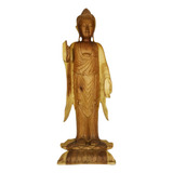 Buda Decorativo Grande Estátua Madeira Decoração Zen 100cm