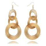 Aretes Pendientes De Oro Para Mujer Aretes Largos, Joyeria