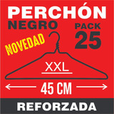 Perchas De Alambre X25 - Perchón Reforzado 45cm - Negra
