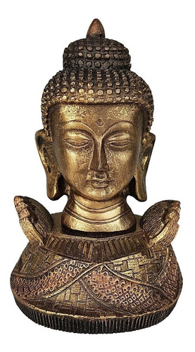 Buda Hindu Busto * Chakras * Resina * Hindu Cor Dourado
