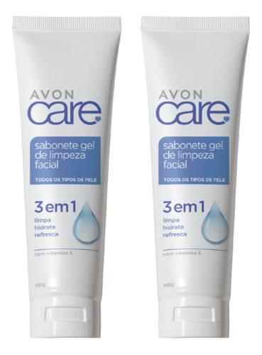 Sabonete Gel De Limpeza Facial 3 Em 1 100g Avon Care Kit 2un