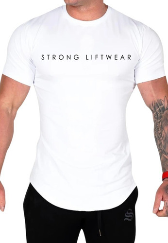 Playera Deportiva Gym Ajuste Perfecto Strong Tornasol M C Bk