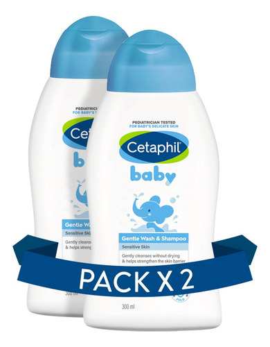 Combo X 2 Cetaphil Baby Jabon Liquido 300 Ml