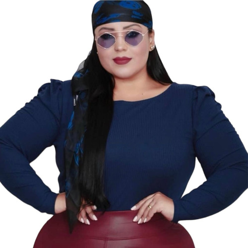 Kit 2 Blusinha Plus Size Feminina Manguinha Princesa