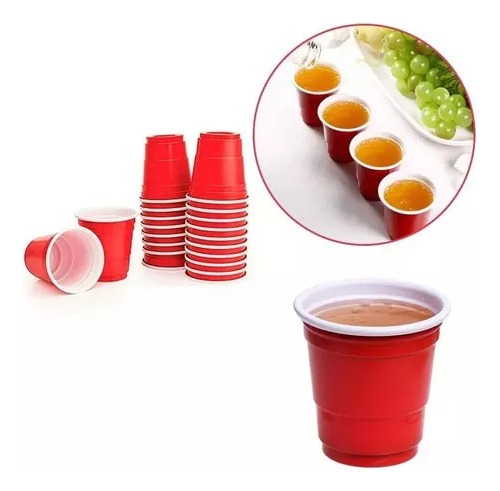 Pack De 20 Uds Vasos Rojos Shots Pequeños Desechables