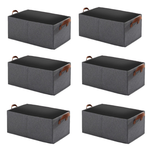 6 X Bolsas Organizador Ropa Caja Plegable Asa Almacenamiento