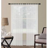 Cortinas Voile Blancas Con 2 Paños Bordados Haussman Vip