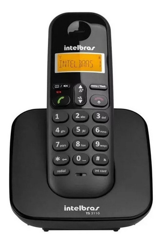 Telefone Sem Fio Intelbras Ts 3110 Preto Visor Luminoso Com Identificação De Chamadas