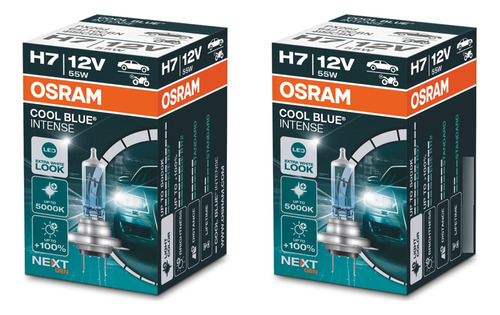 Kit 2 Lampara H7 Osram Cool Blue Intense +100% 12v 55w