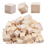 100 Cubos De Madera Naturales Manualidades Diy 2cm