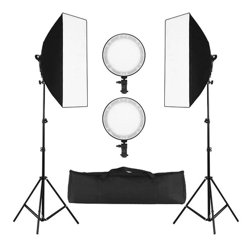 Kit De Iluminacion  200w Led Con Softbox 50x70