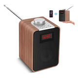 Radio Estilo Antiguo De Madera  Fm  Blue/usb/sd Recargable  