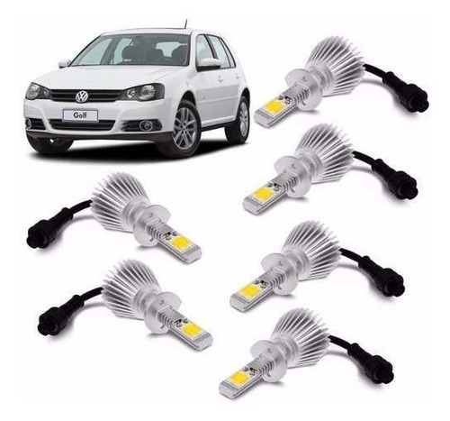 Kit Super Led Golf 2010 2011 2012 2013 Farol E Milha 6000k